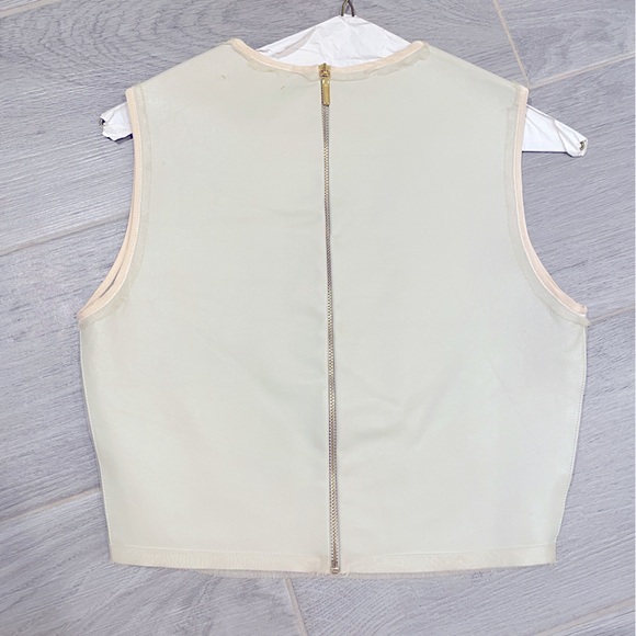 NWT Nicole Miller Leather beaded crop top - Picture 3 of 13